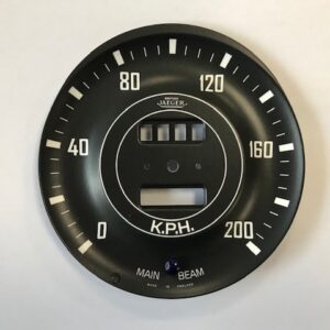 KM wijzerplaat Triumph TR3 / TR4 0-200kmh